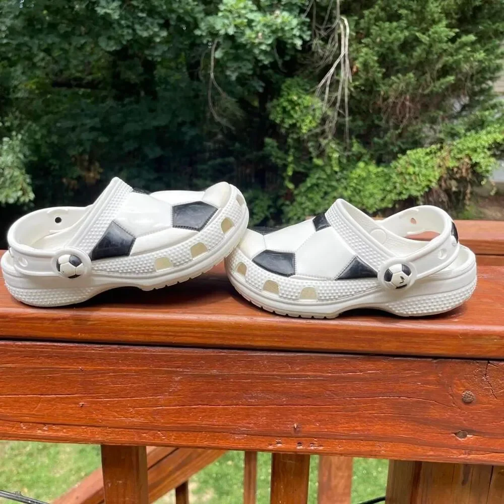 Toddler 9 Crocs Soccer Ball Water shoes Clogs